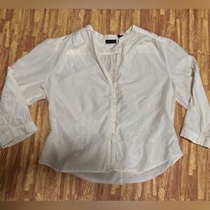 New York & Company Cream Silk Blend Blouse